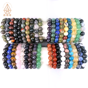 Kindfull 8mm Natural Crystal Quartz Gemstone Healing Bead Stone for Men Women Lucky Charm Energy Bracelet