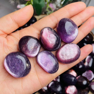 Wholesale Natural Macrobead Polished Crystals Healing Gemstones Purple Mica Tumble Stone