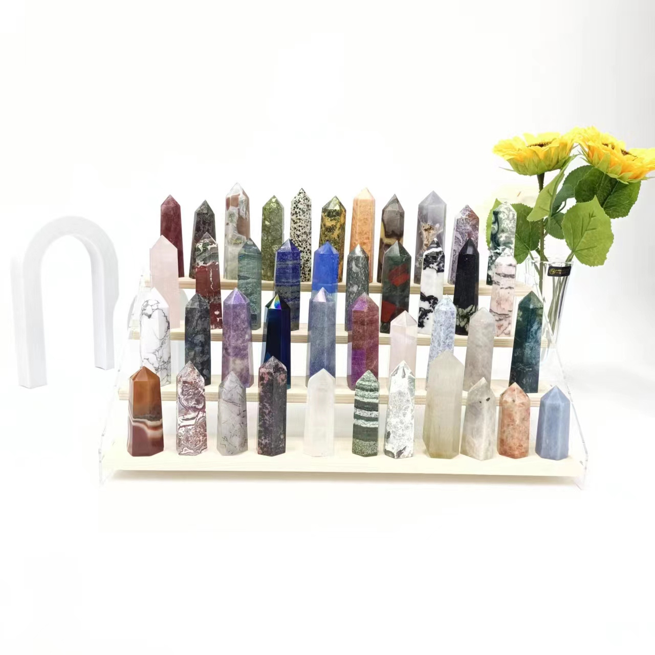 Wholesale nature High Quality Crystals Healing Stones clear quartz Point Obelisk mixed material Point Tower for decorations