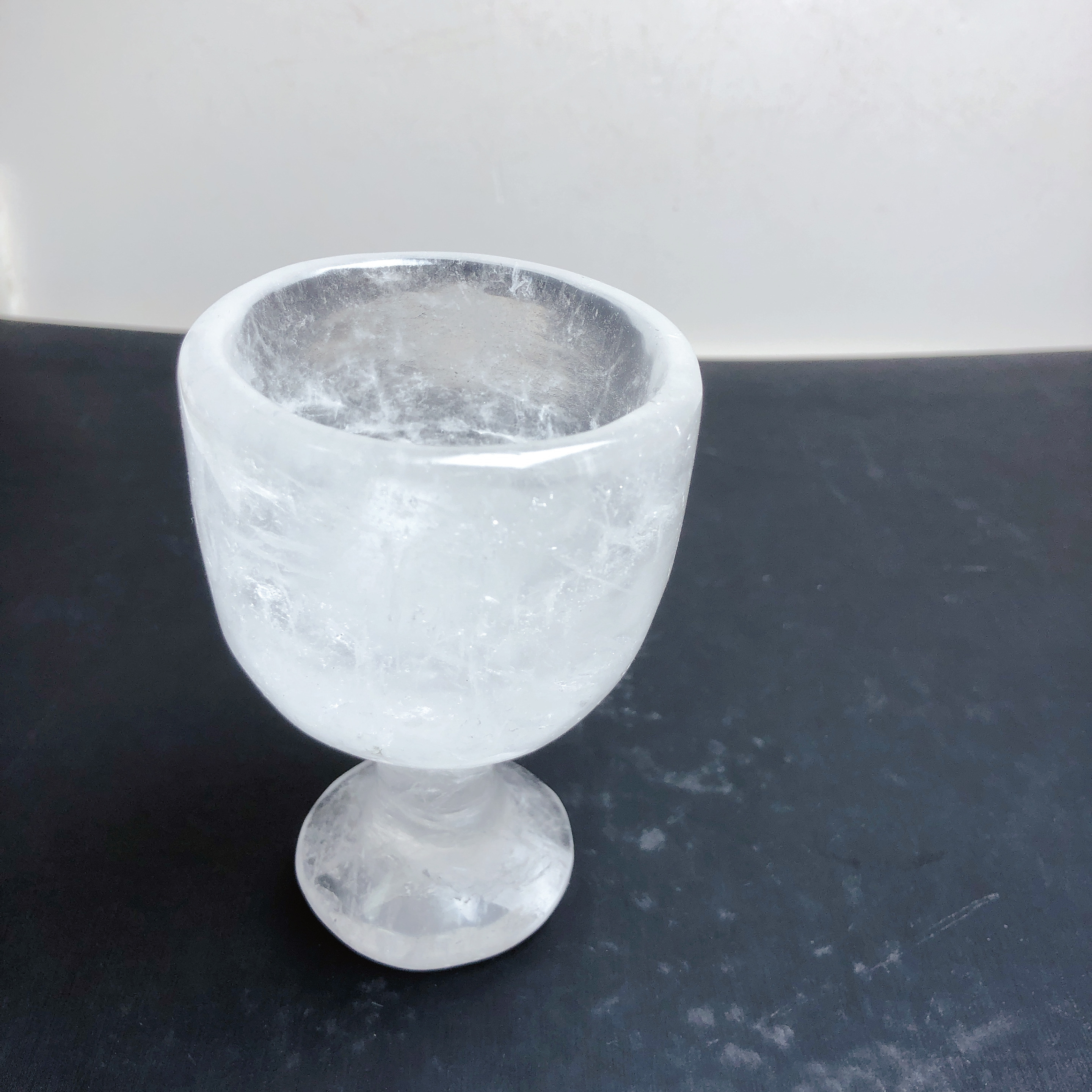 Wholesale Natural Clear Quartz Wine Glass Personalized Transparent Crystal Goblet