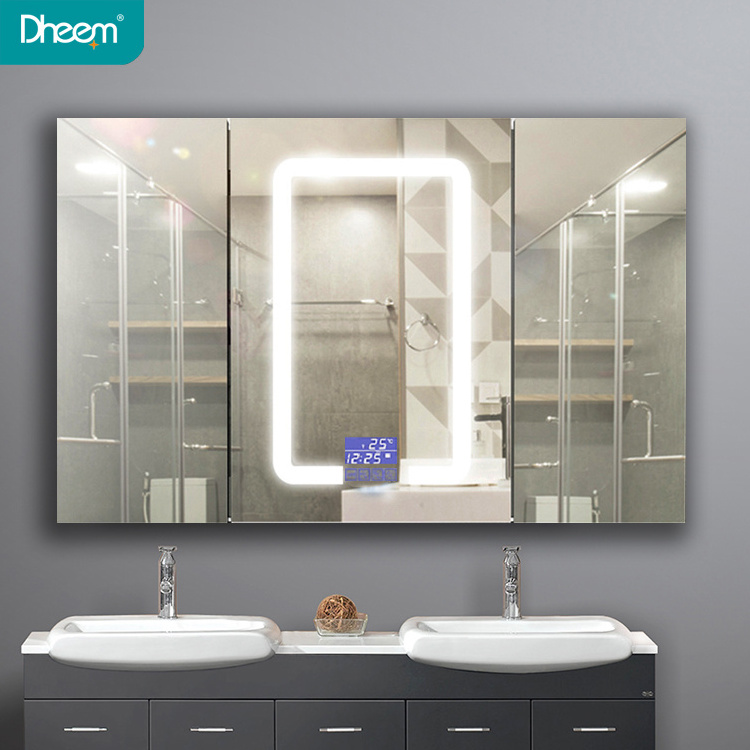 High End Custom Design Minimalist Style Home Smart LED Vanity Mirror Cabinet for Bathroom