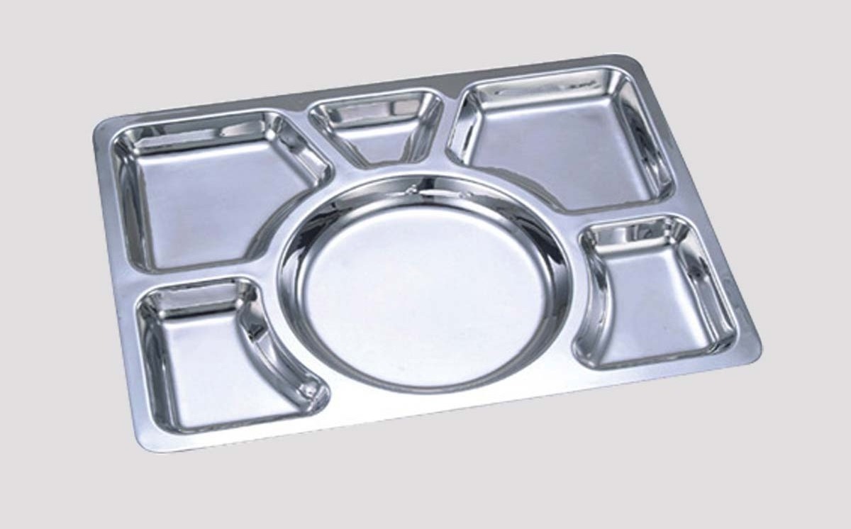 Dheer Stainless Steel 6 Compartment Plate