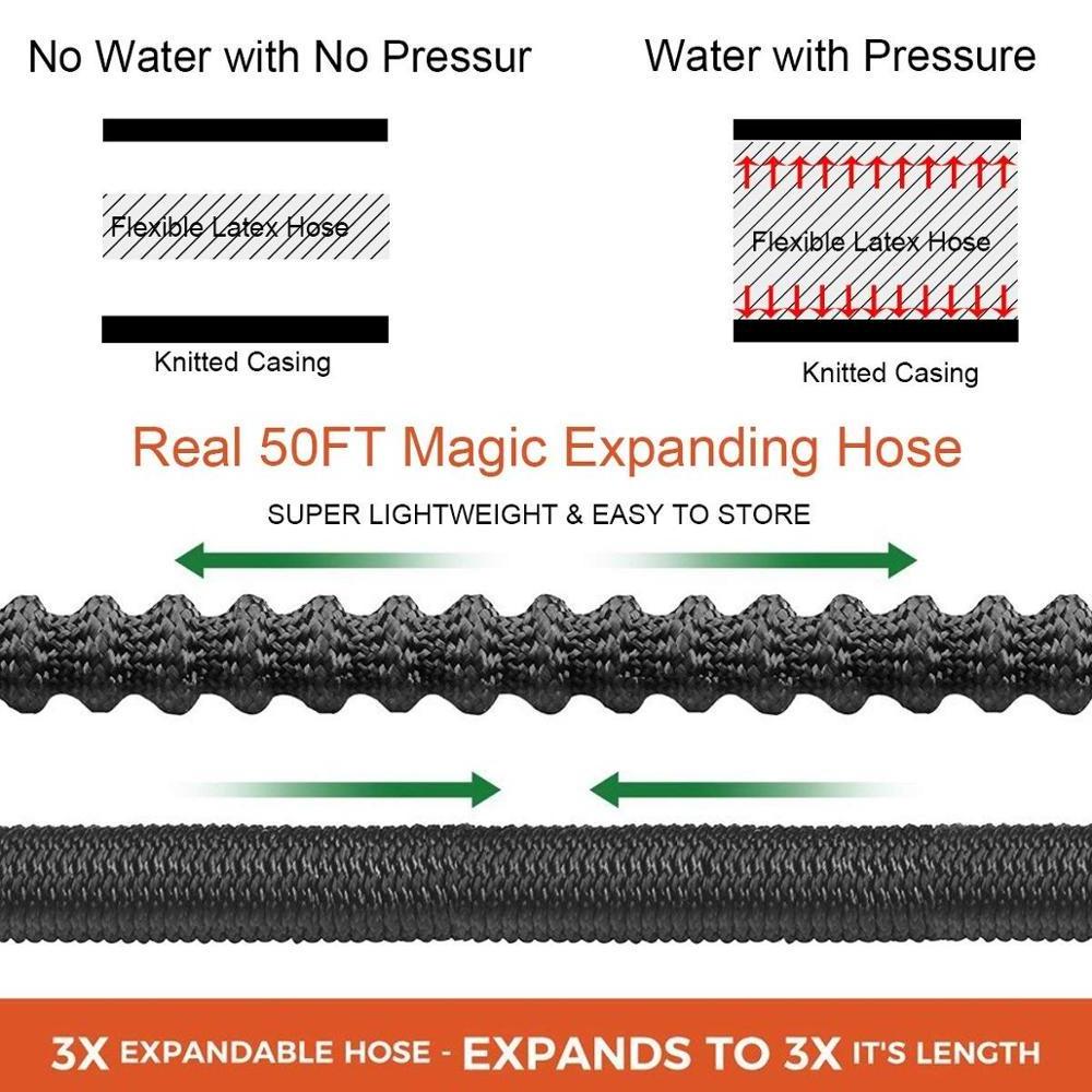 Hot Sell Multi-function Expandable 50 Ft Garden Hose Garden 3 Times Magic Hose Water Pipe with 8 Function Nozzle