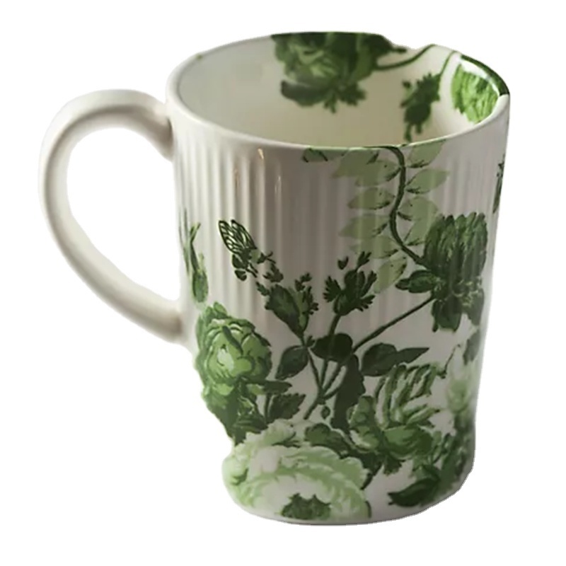 Flower Decoration Rim For 400ml Bone China Mug Modern Ceramic Mugs