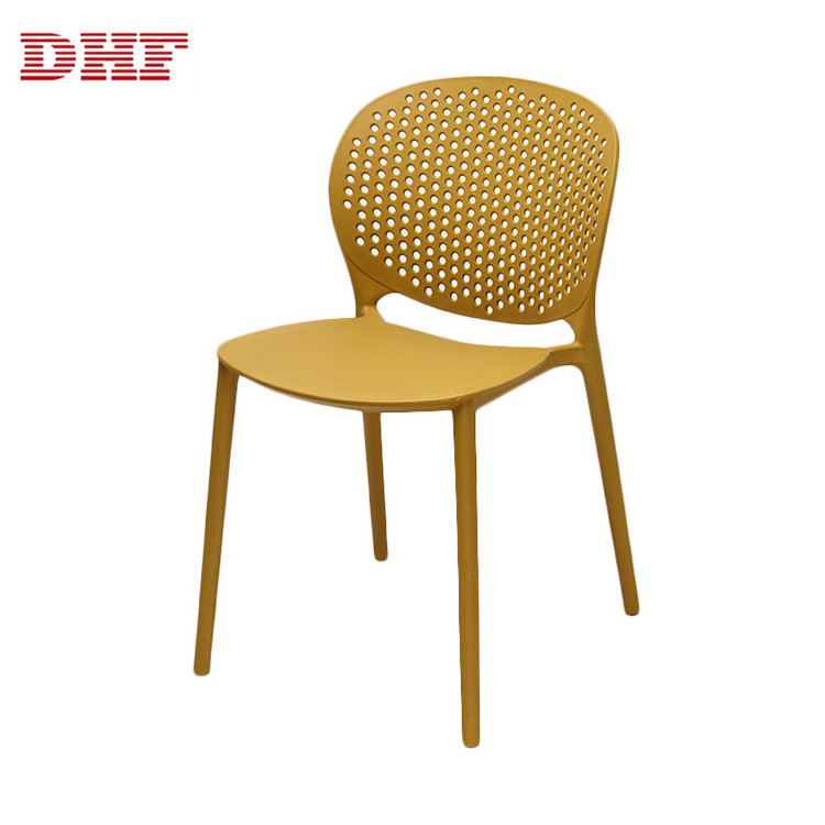 High Quality China Back Breathable Colorful Dining Stackable Plastic Chairs