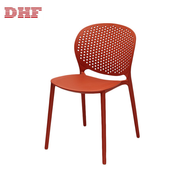 High Quality China Back Breathable Colorful Dining Stackable Plastic Chairs