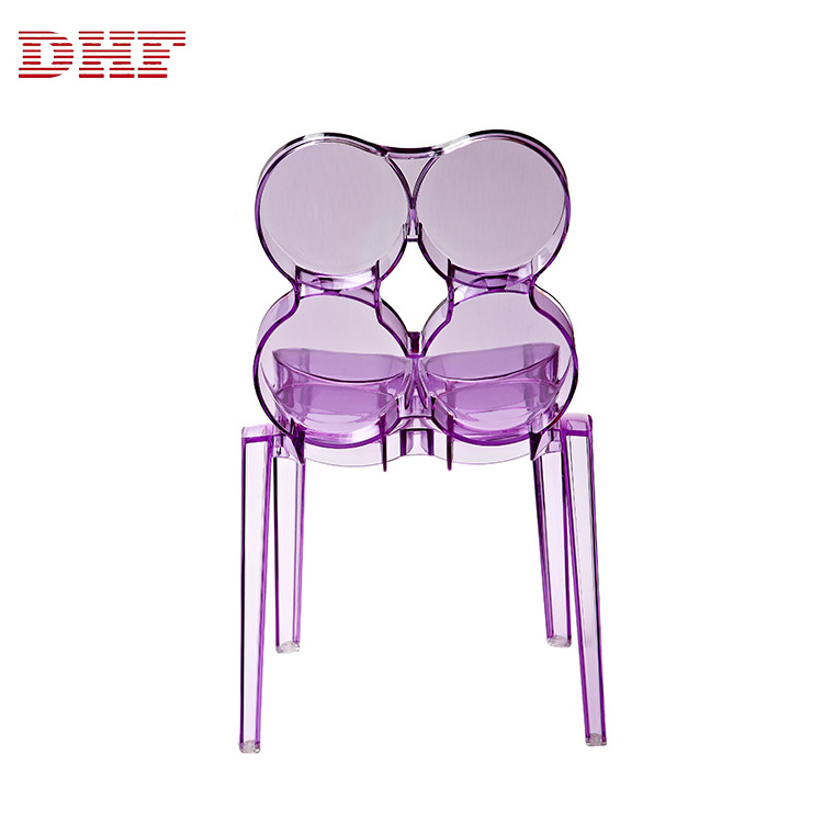 PC colorful back restaurant furniture chairs wholesale Different Kinds Modern Commercial Green Acrylic Dining Chairs