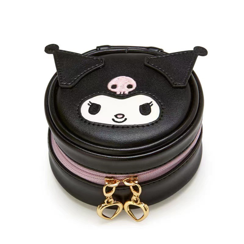 DHF411 Factory Direct Supply Of New Cinnamoroll Kuromi Cute Round Storage Jewelry Box Earphone Bag pompompurin Coin Purse