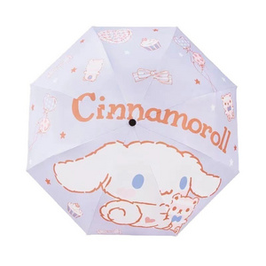 DHF470 Cinnamoroll student automatic sun umbrella sunscreen anti-ultraviolet cartoon folding umbrella female sunny rain umbrella