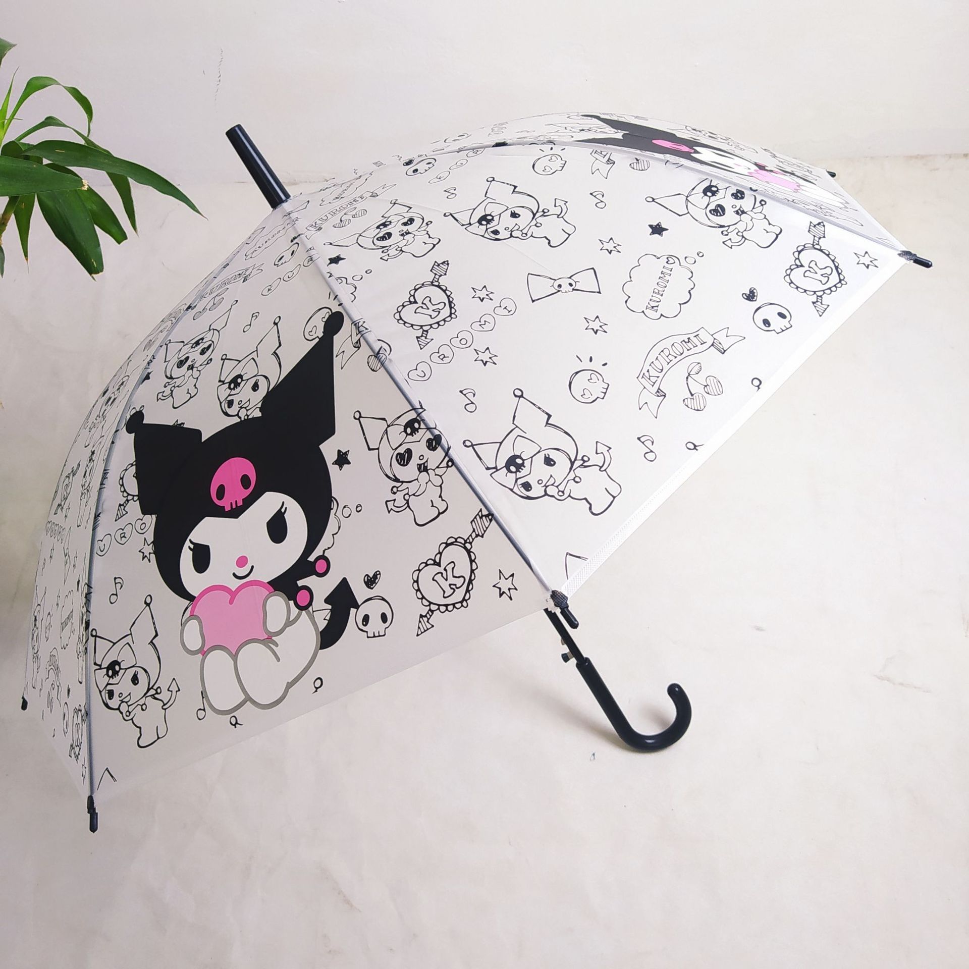 DHF994  Wholesale Cute Kuromi Cinnamoroll Melody children umbrella cartoon student umbrella frosted transparent umbrella