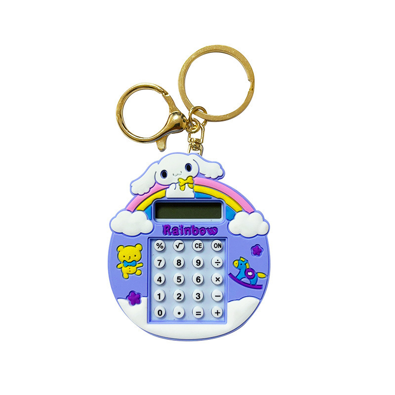 DHF670  New fashion lovely rainbow Kuromi calculator Cinnamoroll maze car bag pendant anime keychain small gift wholesale