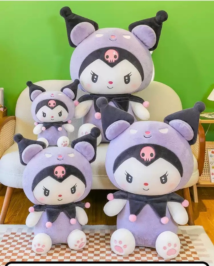 DHF757  large Cartoon Kuromi stuffed toy anime plush doll children birthday gift dolls wholesale