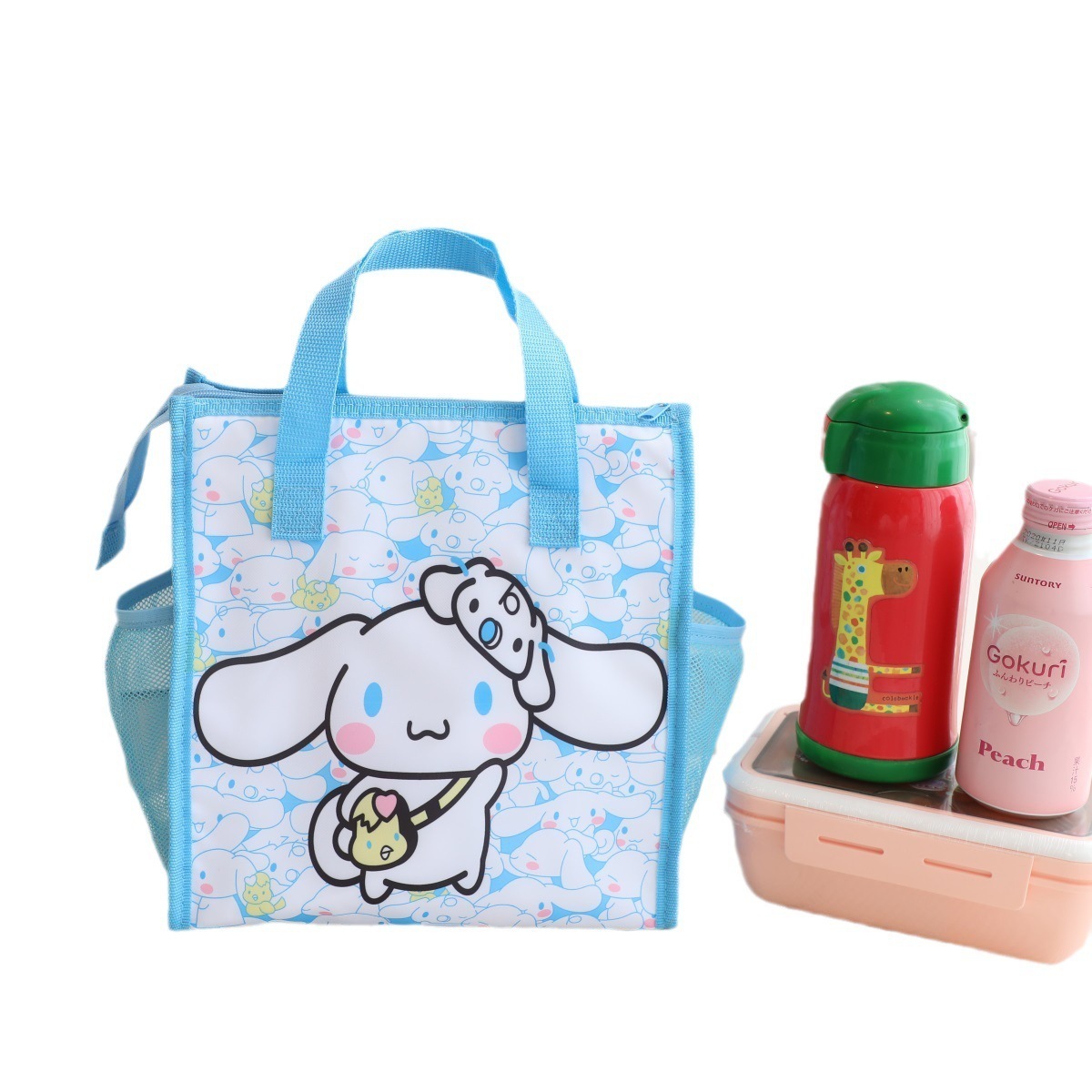 DHF Wholesale Sanrioed Lunch Bag Kawaii Kuromi Melody Cinnamoroll Anime Cartoon Double Zip File Bag Large Waterproof Tote Bag