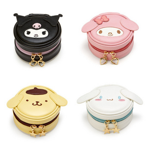 DHF411 Factory Direct Supply Of New Cinnamoroll Kuromi Cute Round Storage Jewelry Box Earphone Bag pompompurin Coin Purse