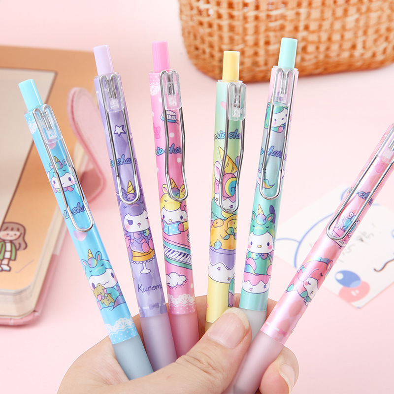 DHF010 Cartoon Anime Student Smooth 0.5MM Gel Pen Signature Pen Plastic Ballpoint Pen Wholesale Stationery