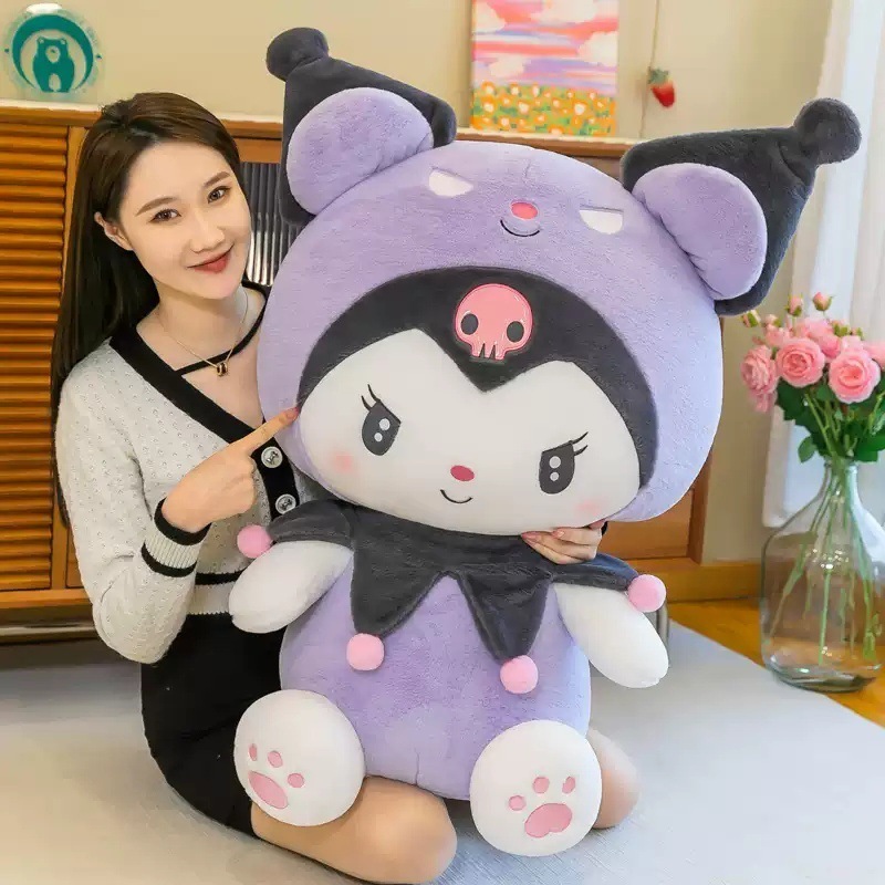 DHF757  large Cartoon Kuromi stuffed toy anime plush doll children birthday gift dolls wholesale