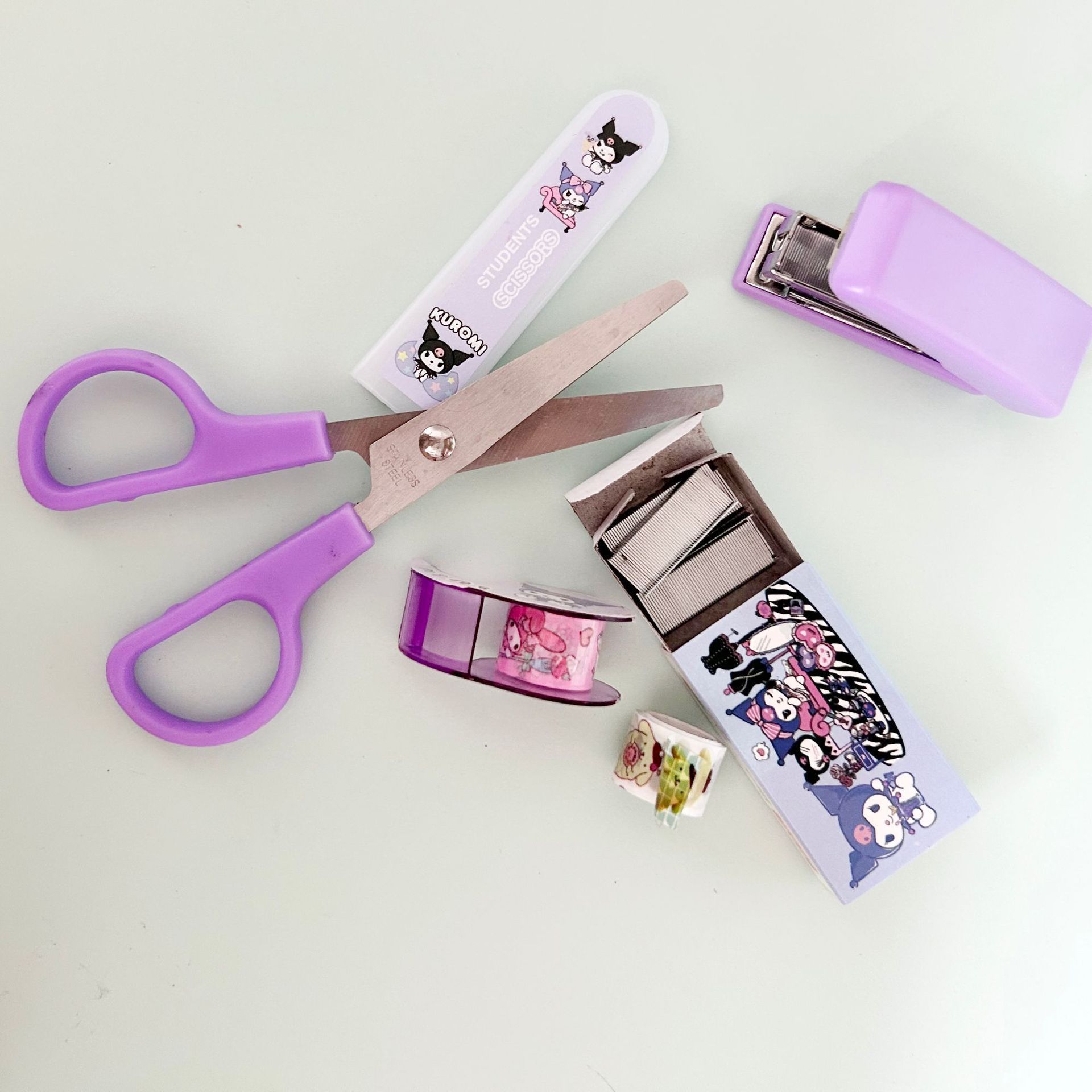 YE227 Stationery Set Student Stationery Scissors Stapler Tape Sticker Set School Supplies Children Gifts