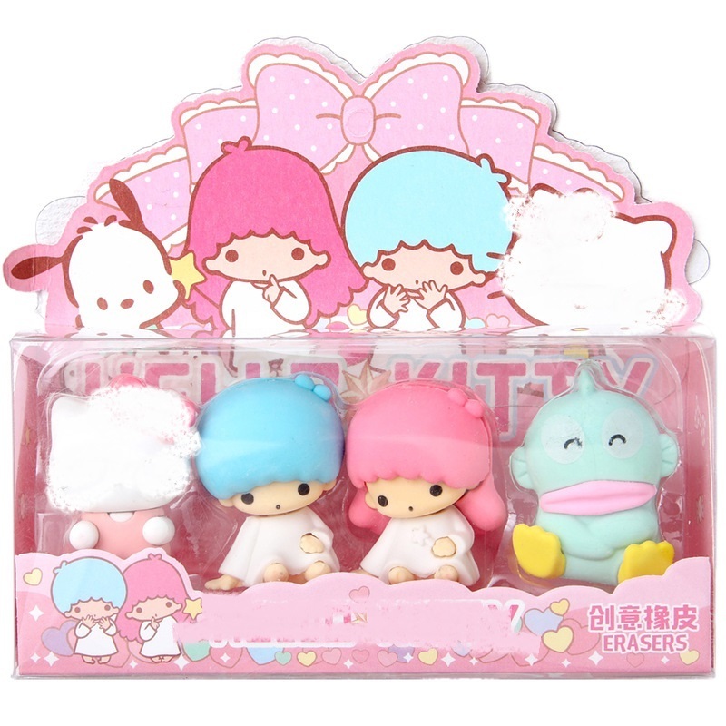 DHF  New Hot Sanrioed Eraser Kawaii Anime 3d Shape Melody Cinnamoroll Student Gifts School Stationery Small Eraser Toys