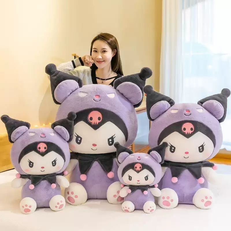 DHF757  large Cartoon Kuromi stuffed toy anime plush doll children birthday gift dolls wholesale