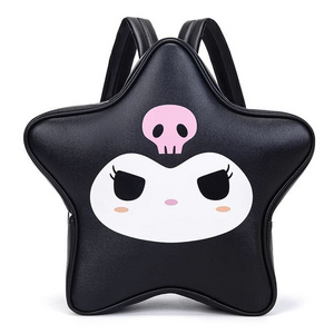 DHF648 New Japanese cute creative pentagram-shaped large capacity cat PU backpack sweet girl's Kuromi backpack