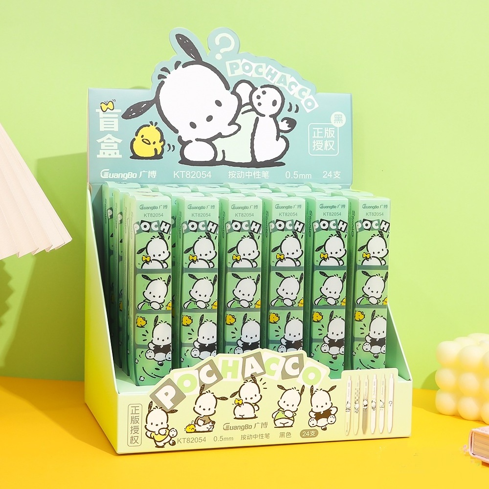 DHF Cartoon Sanrioed Blind Box Pen Kawaii Pochacco Kuromi Roller Ball Pen Girl Signature Pen Children Stationery