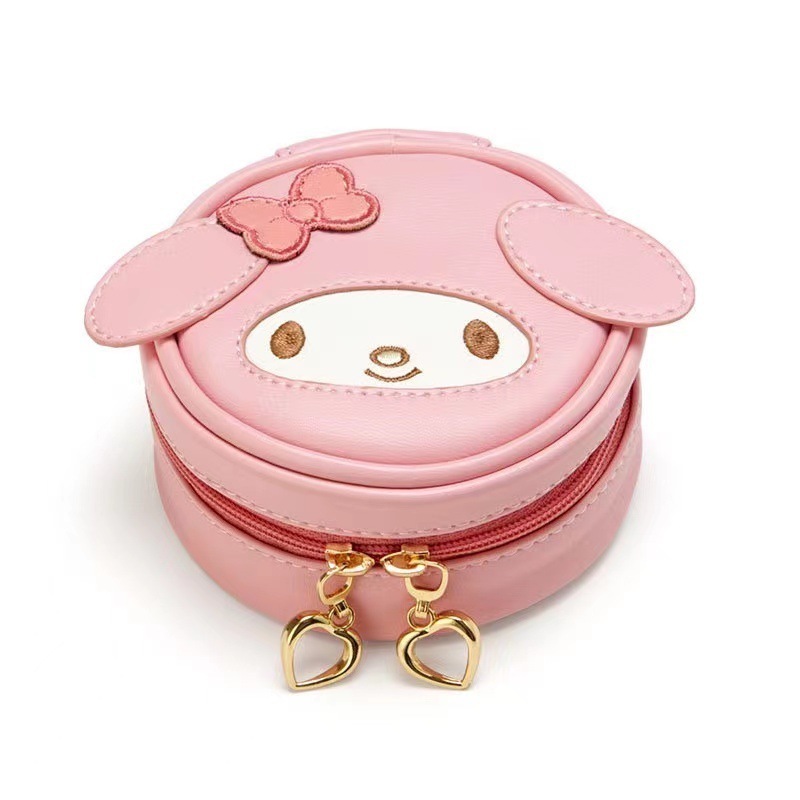 DHF411 Factory Direct Supply Of New Cinnamoroll Kuromi Cute Round Storage Jewelry Box Earphone Bag pompompurin Coin Purse