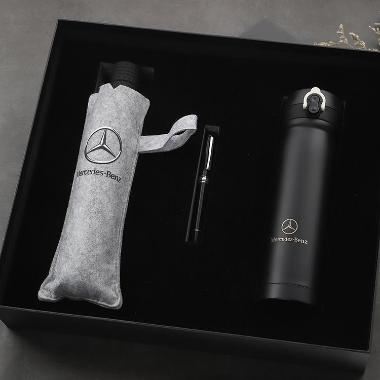 Company promotional gifts custom logo souvenirs gift vacuum flask umbrella for men corporate business gift set