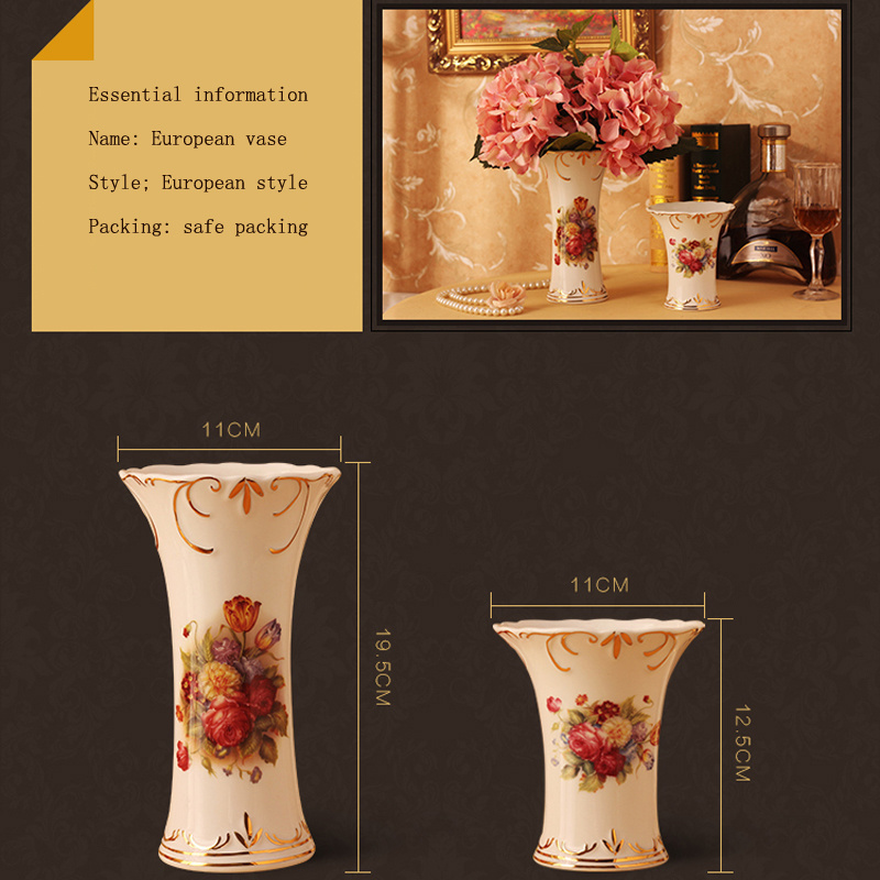 European style ceramic luxury home decoration crafts ornaments vase Flowers gift items