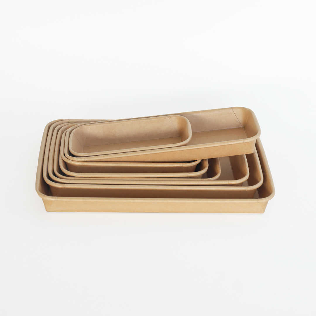 Custom Wholesale Biodegradable Disposable Takeaway Kraft Paper Plate With PET Lids