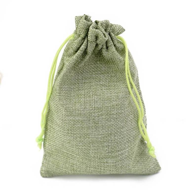 Draw String Small Mini Cotton Linen Jute Hemp Gift Drawstring Pouch Bag With Logo