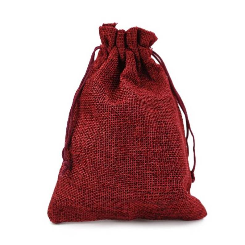 Draw String Small Mini Cotton Linen Jute Hemp Gift Drawstring Pouch Bag With Logo