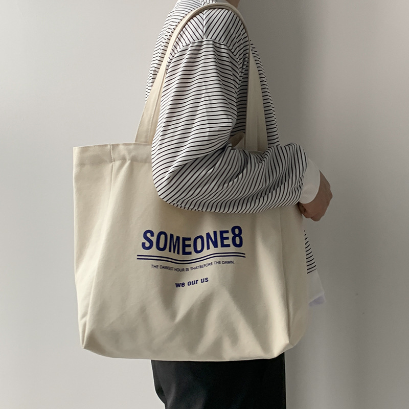 Custom Logo Size High Capacity Cotton Canvas Foldable Tote Shopping Shopper Tote Bag With Zipper