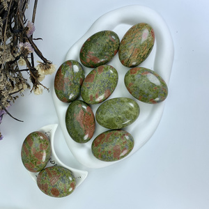 wholesale New arrivals spiritual crystal palm stone  healing stones natural unakite quartz crystal palm stone  for reiki