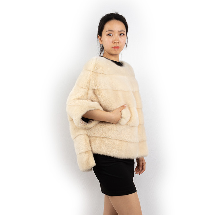 Many Colors Available Fur Jumper Coat Wholesale Winter Genuine Fur Pullover Loose Style Plus Size Women Real Mink Fur Coats