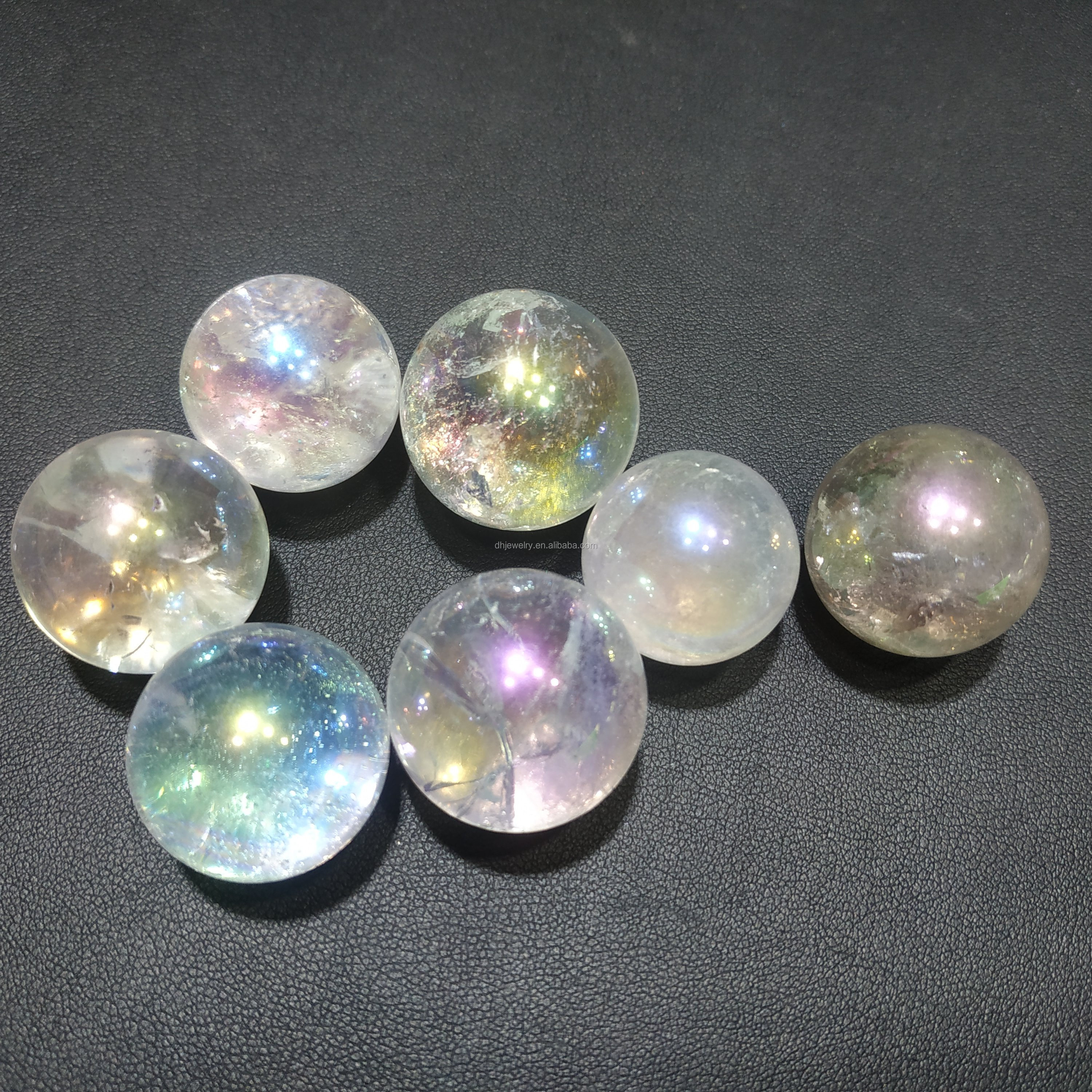 Wholesale crystal balls gemstone beads natural aqua angel aura quartz crystal spheres for jewelry making