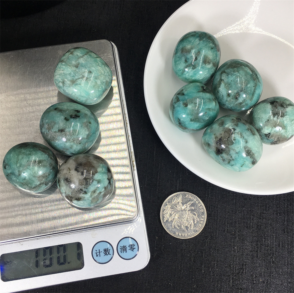 Wholesale natural Amazon original stone Tianhe Stone crystal rubble  turning rolling stone healing energy pendant