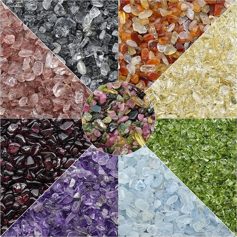 Wholesale Bulk variety Natural healing Stones and Crystals Polished Gravel 100g Crystal Chips For Gift And Home Decoration