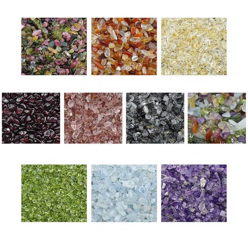 Wholesale Bulk variety Natural healing Stones and Crystals Polished Gravel 100g Crystal Chips For Gift And Home Decoration