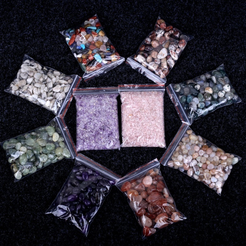 Wholesale Bulk variety Natural healing Stones and Crystals Polished Gravel 100g Crystal Chips For Gift And Home Decoration