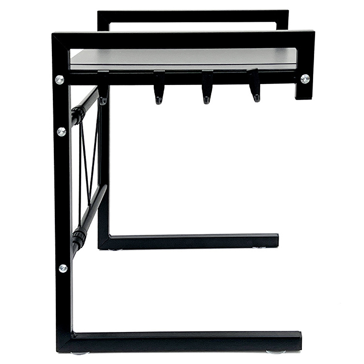 Adjustable Microwave Oven Rack Extendable Counter Top Organizer Stand 2 Tier Microwave Shelf