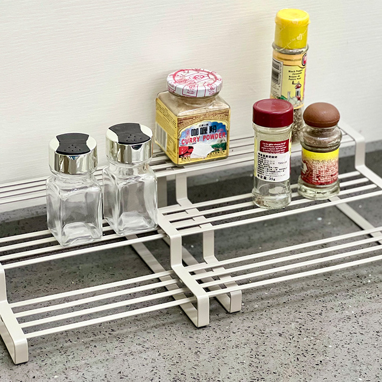 3 Tier Countertop Spice Rack Expandable Spice Rack Kitchen Non-skid Cabinet Shelf 3 Tiers Spice Racks