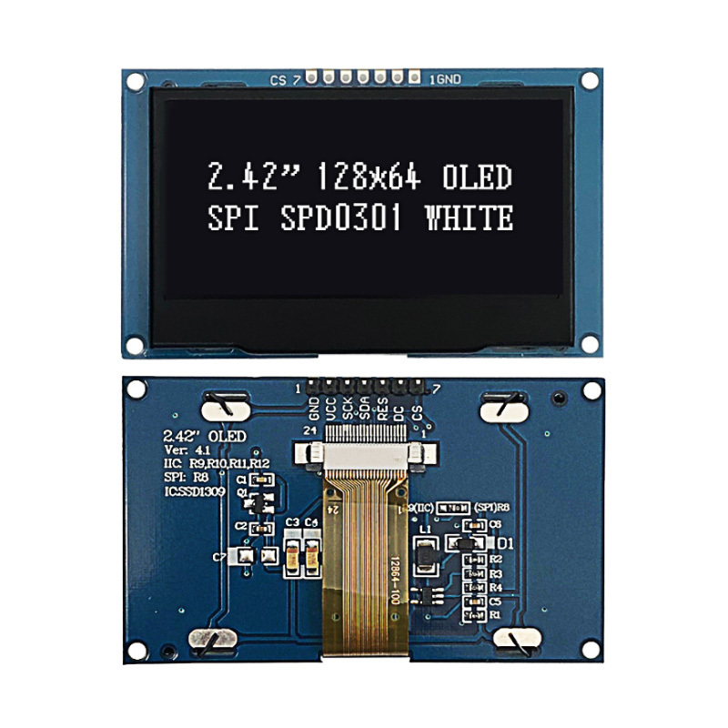 ROHS Certification 2.4 inch oled128x64 LCD display Yellow/Blue oled display oled monitor 7 Tft Screen Display/7 Tft Screen