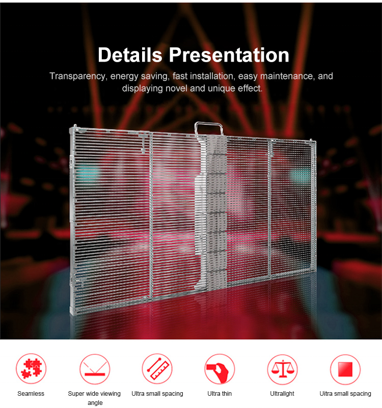 Outdoor P3.91-7.81 LED Display Transparent Aluminum Digital Signage Video Wall Concert Rental Indoor Event LED Mesh Screen