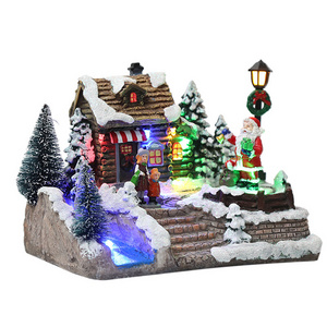 New Christmas Light Music Snow House Led Lights Christmas Decorations Home Window Ornaments