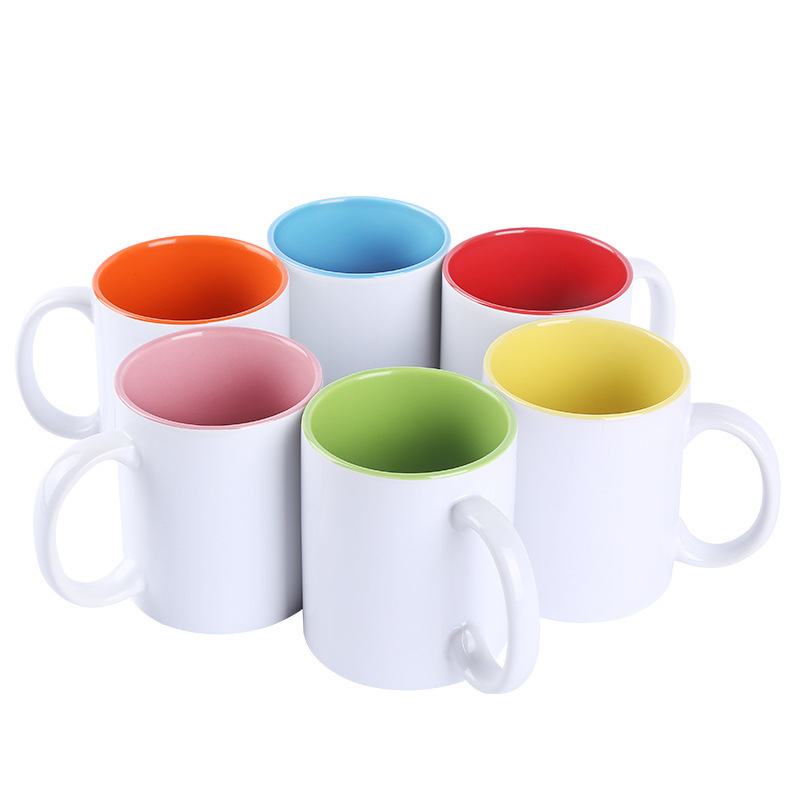 Hot Sale Custom Logo Sublimation Print Blank 11 Ounce Coffee Tea Cups Colorful Ceramic Mug With Handle