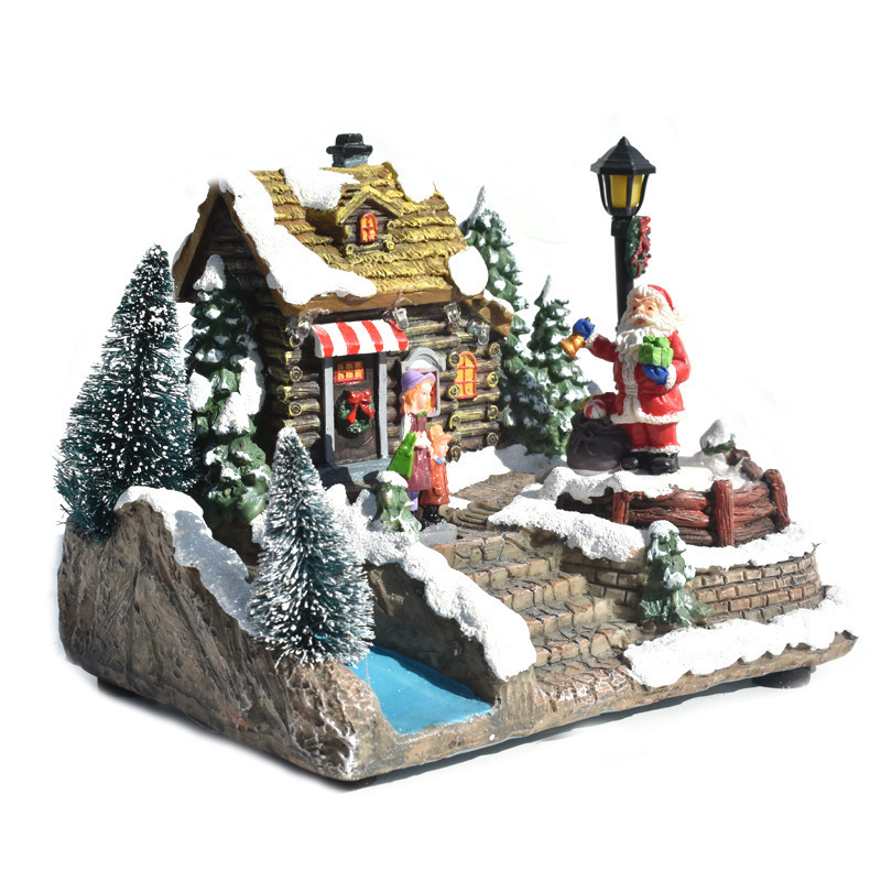 New Christmas Light Music Snow House Led Lights Christmas Decorations Home Window Ornaments