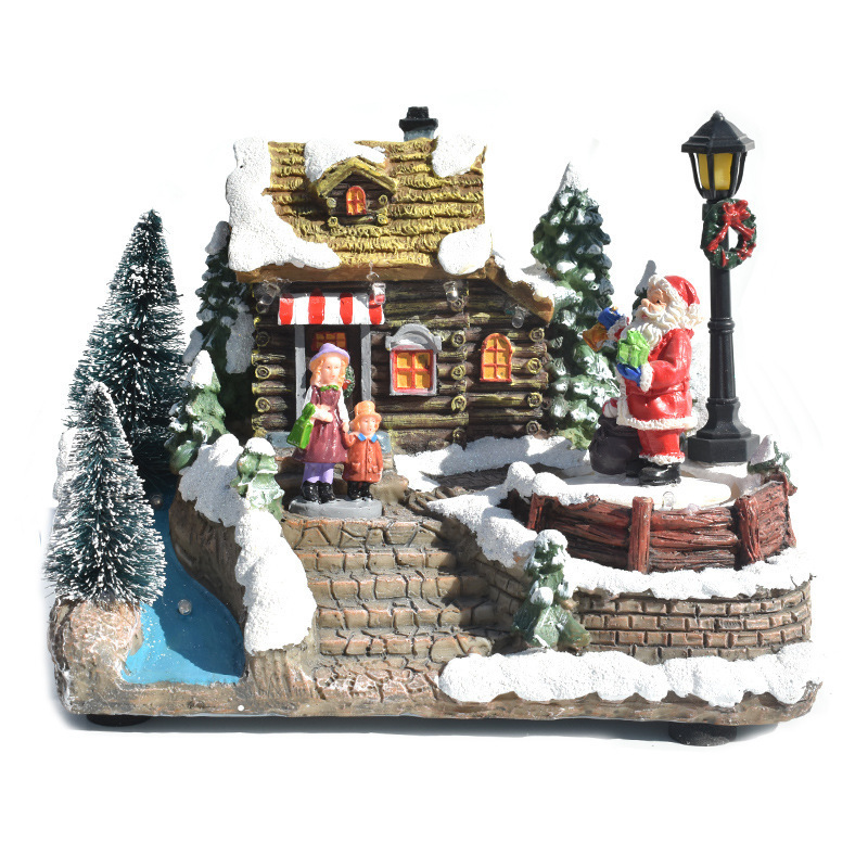 New Christmas Light Music Snow House Led Lights Christmas Decorations Home Window Ornaments