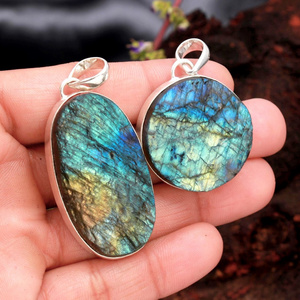 Rare Labradorite Druzy Agate Mary Pendant Druzy Handmade Cabochon Loose Gemstone Solid 925 Sterling Silver Jewelry Charm Pendant