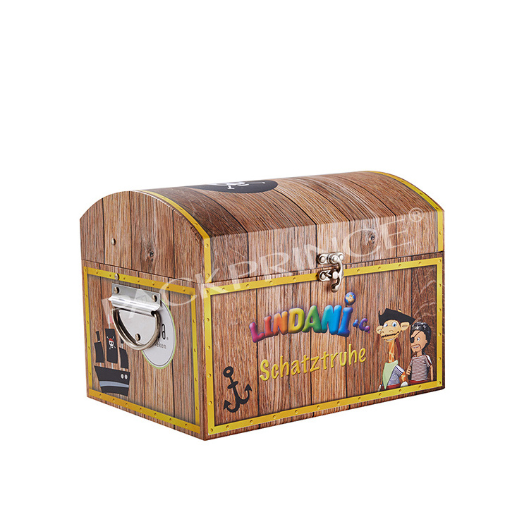 Custom Big Children Storage Surprise Toy Display Paper Cardboard Suitcase Packaging Treasure Chest Kids Gift Toy Box With Lock