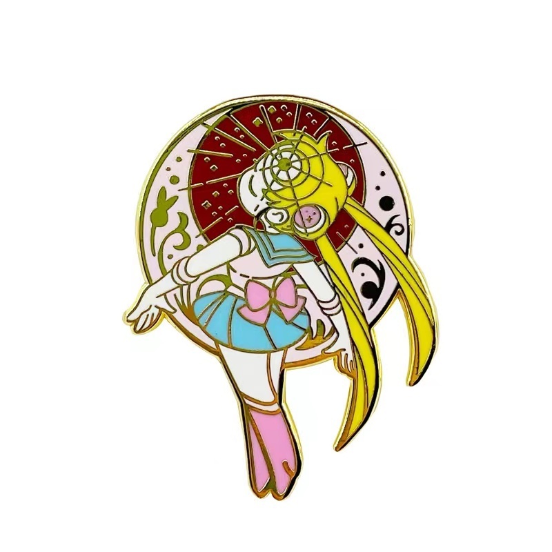 Changzhou Badge Manufacturer No Minimum Custom Soft Enamel Glitter Anime Cartoon Lapel Pins Metal 3D logo Hard Enamel Pin